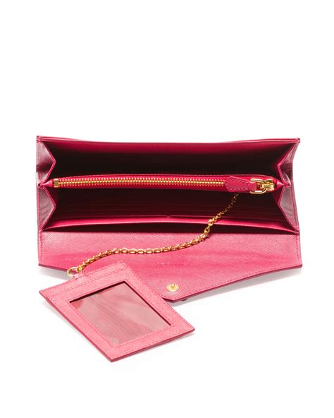 prada wallet black pink|pink Prada envelope wallet.